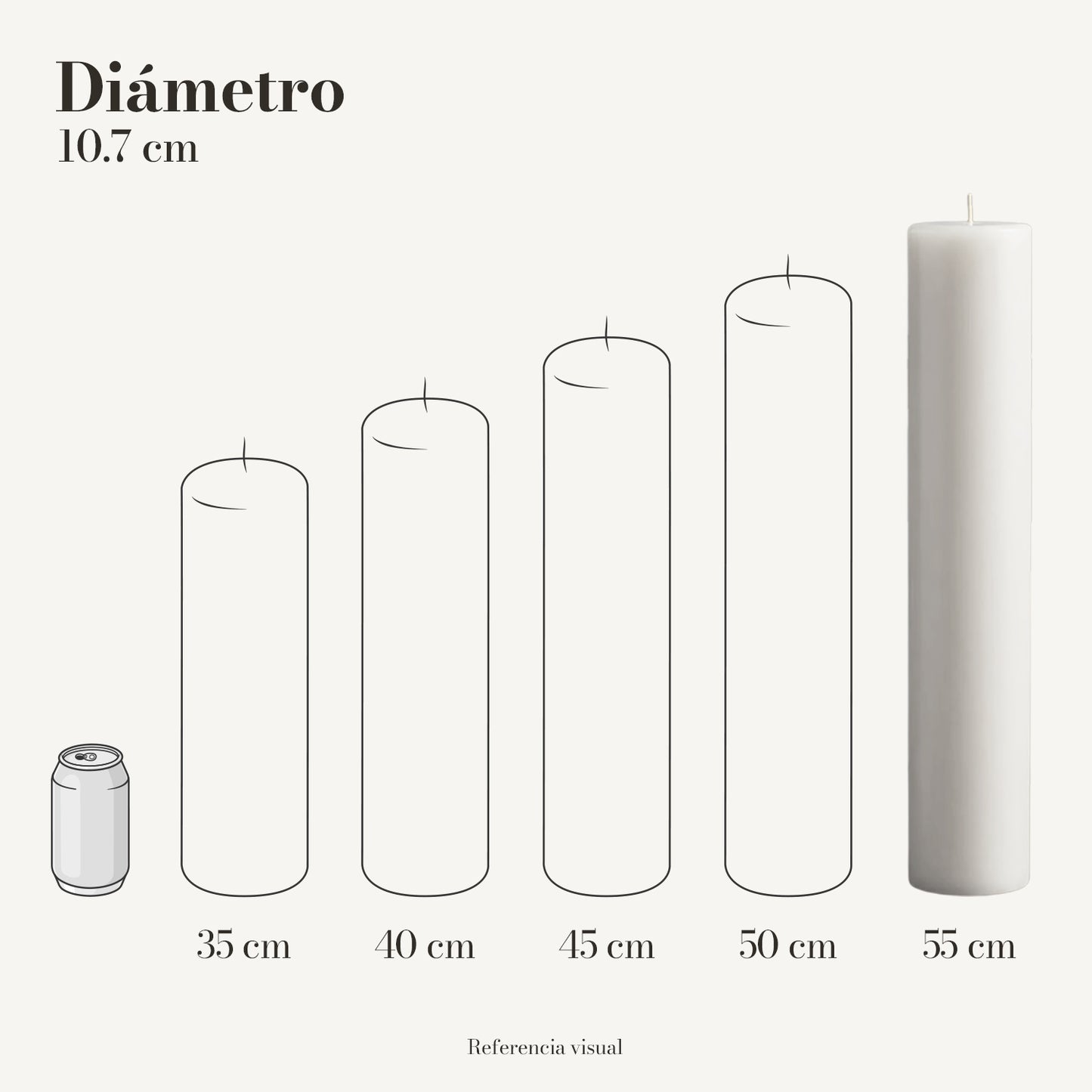 Cirio blanco 10.7 cm diámetro - La Vela Amaltea
