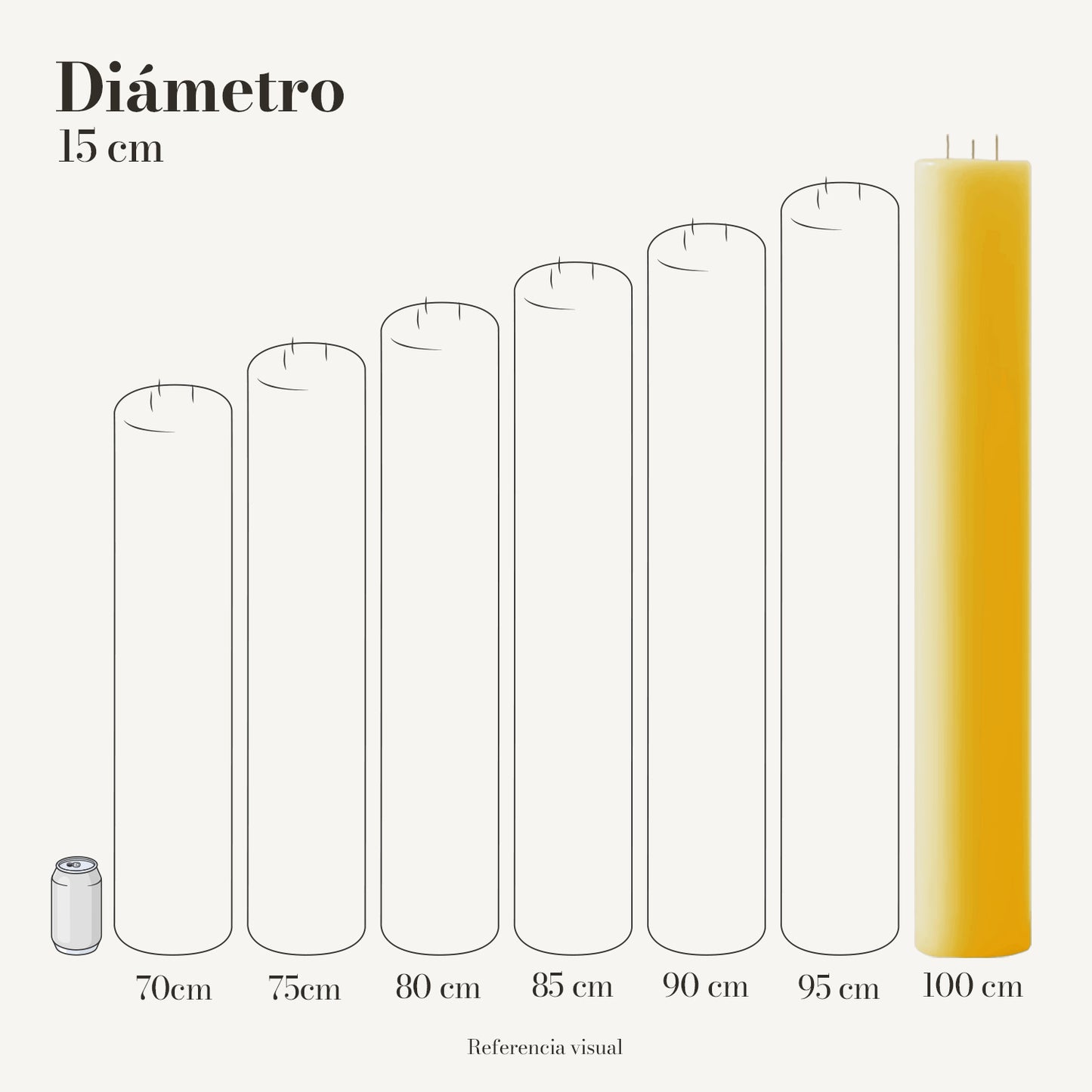 Cirio amarillo intenso 15 cm diámetro - La Vela Amaltea