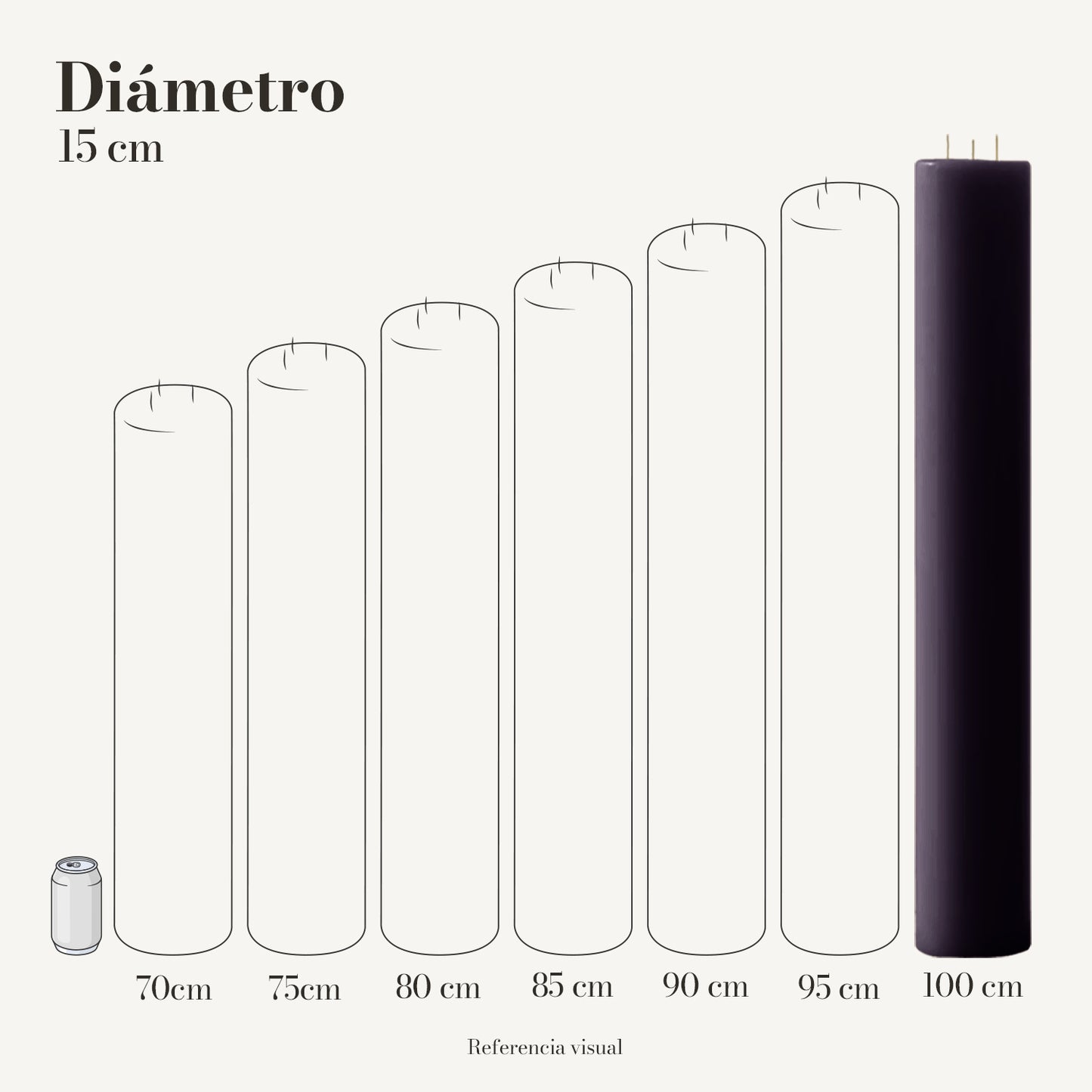 Cirio morado oscuro 15 cm diámetro - La Vela Amaltea