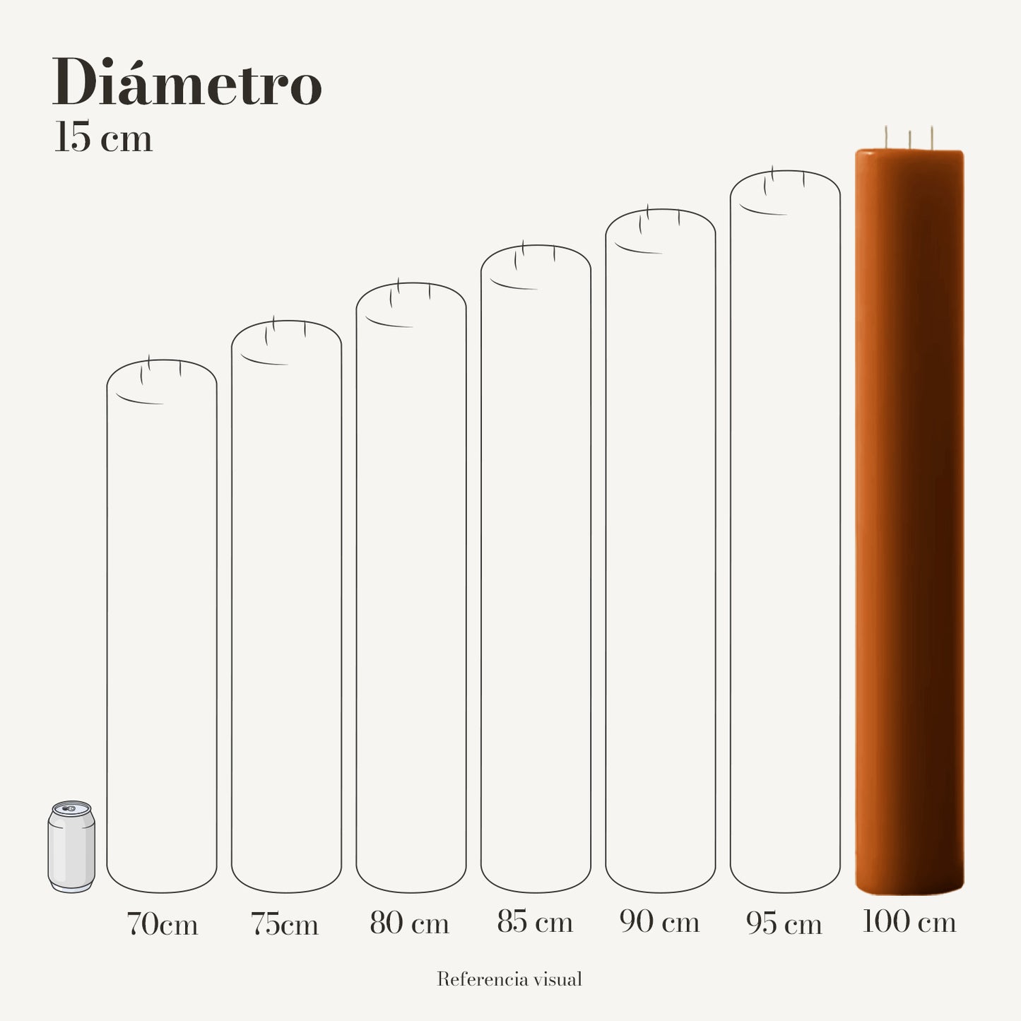 Cirio naranja ocre 15 cm diámetro - La Vela Amaltea