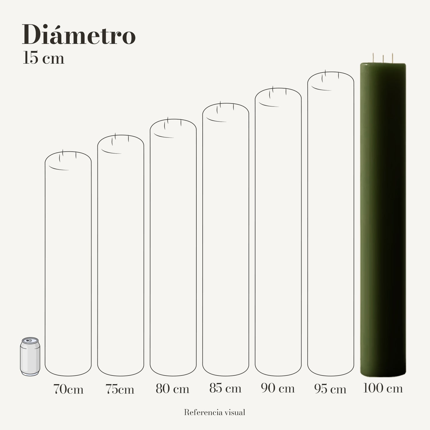 Cirio verde pino 15 cm diámetro - La Vela Amaltea