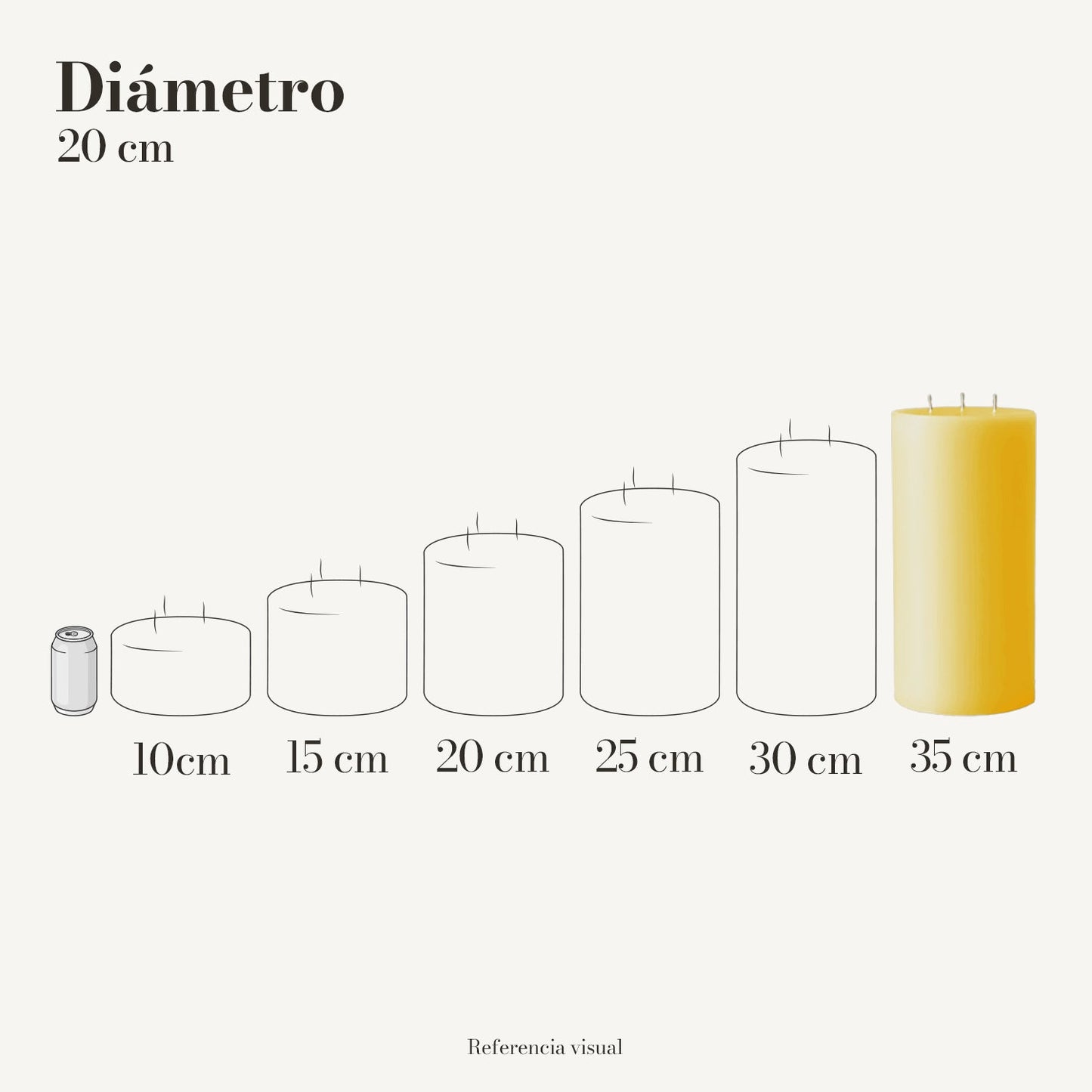 Cirio Amarillo Intenso 20.5 cm 35 cm