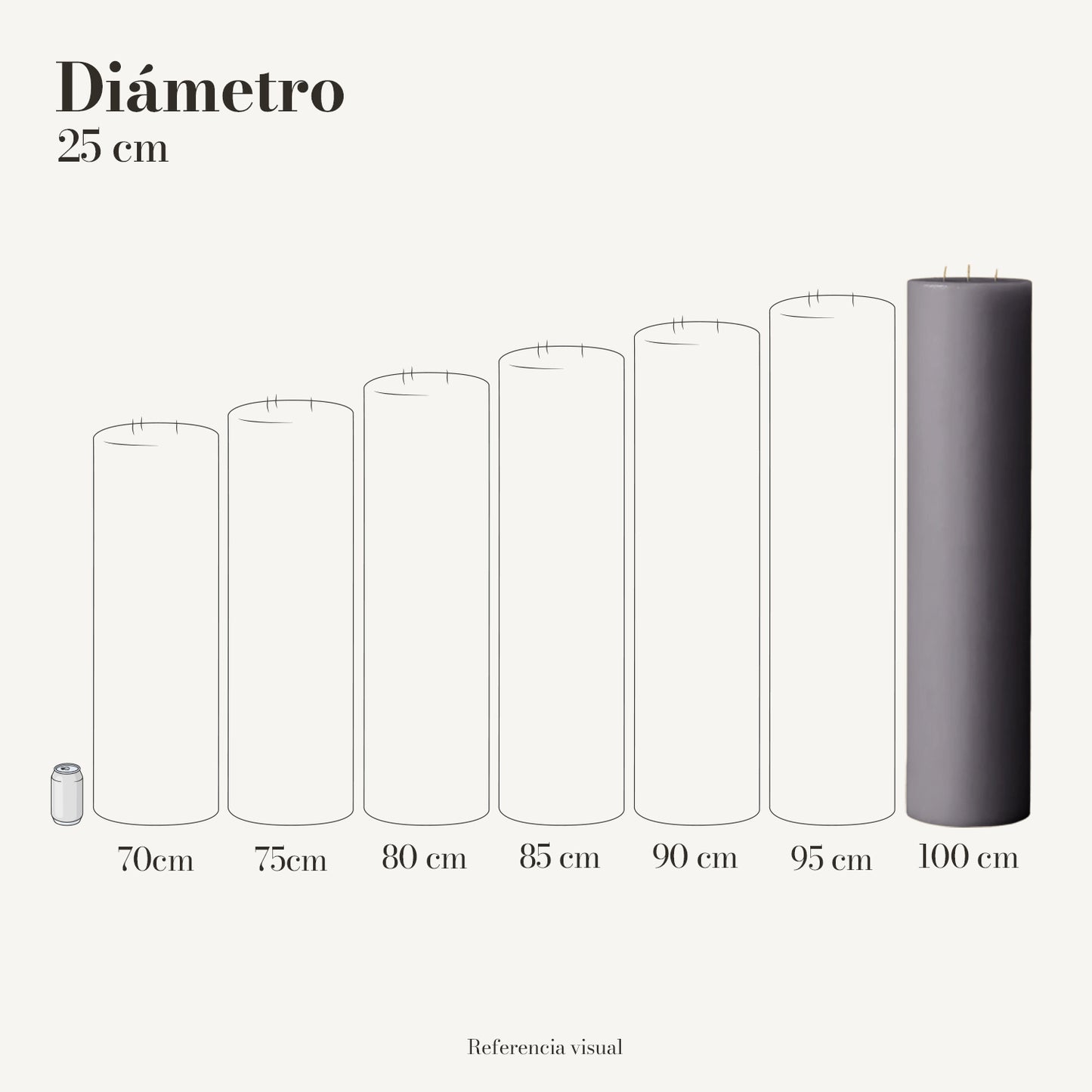 Cirio gris 25 cm diámetro - La Vela Amaltea
