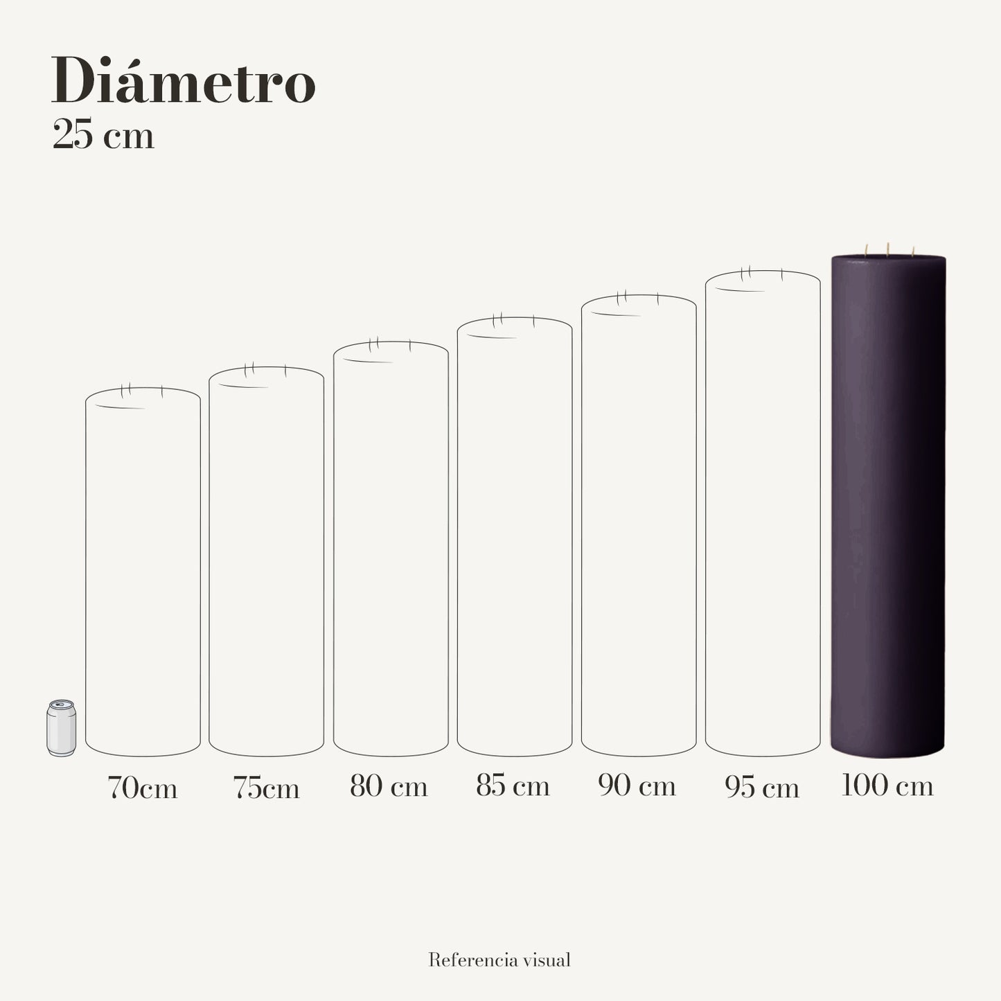 Cirio morado oscuro 25 cm diámetro - La Vela Amaltea