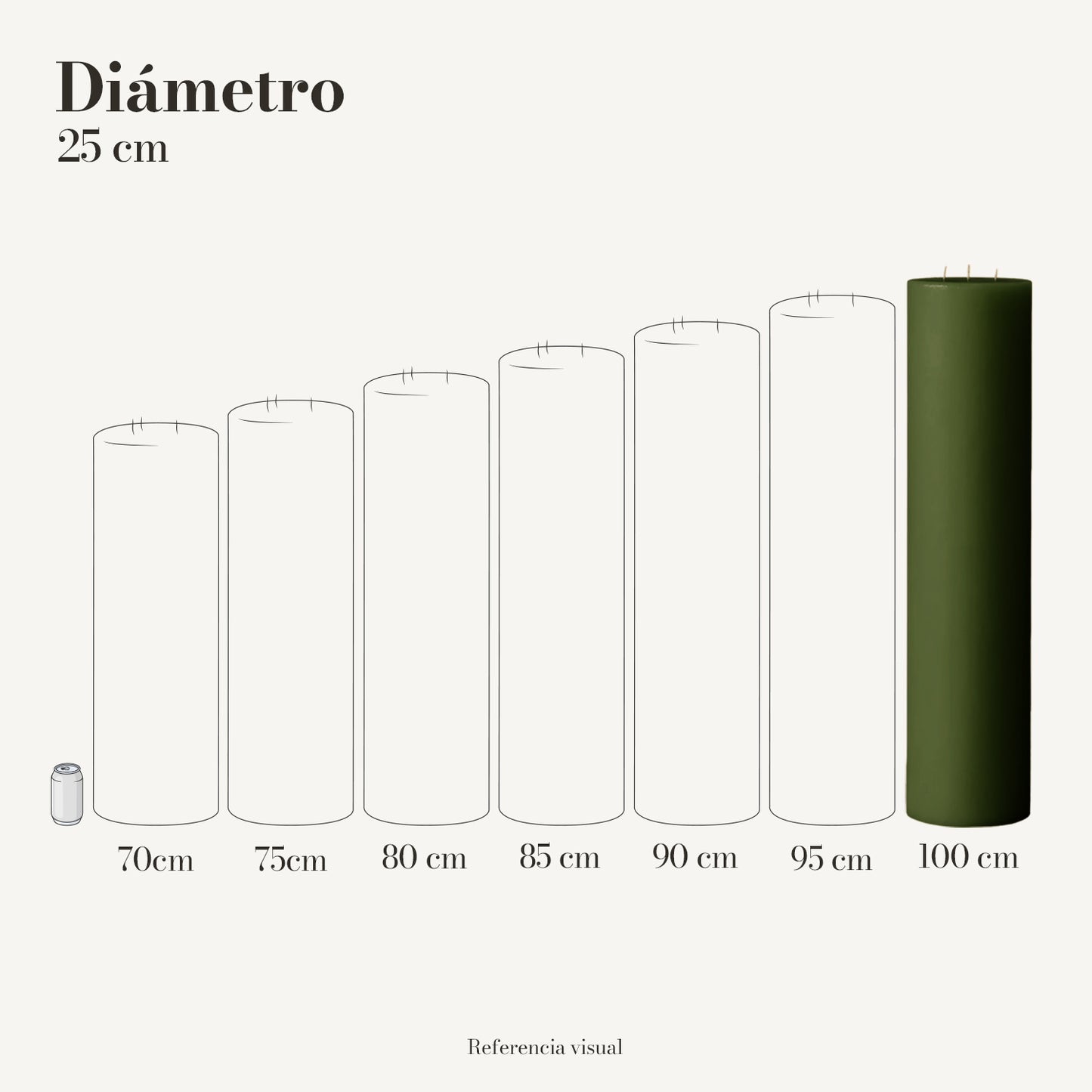 Cirio verde pino 25 cm diámetro - La Vela Amaltea