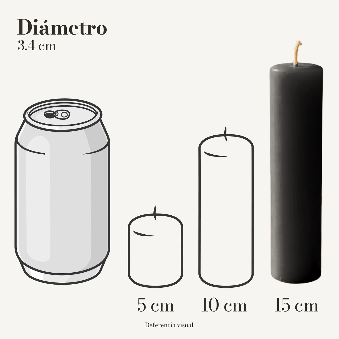 Cirio negro 3.4 cm diámetro - La Vela Amaltea