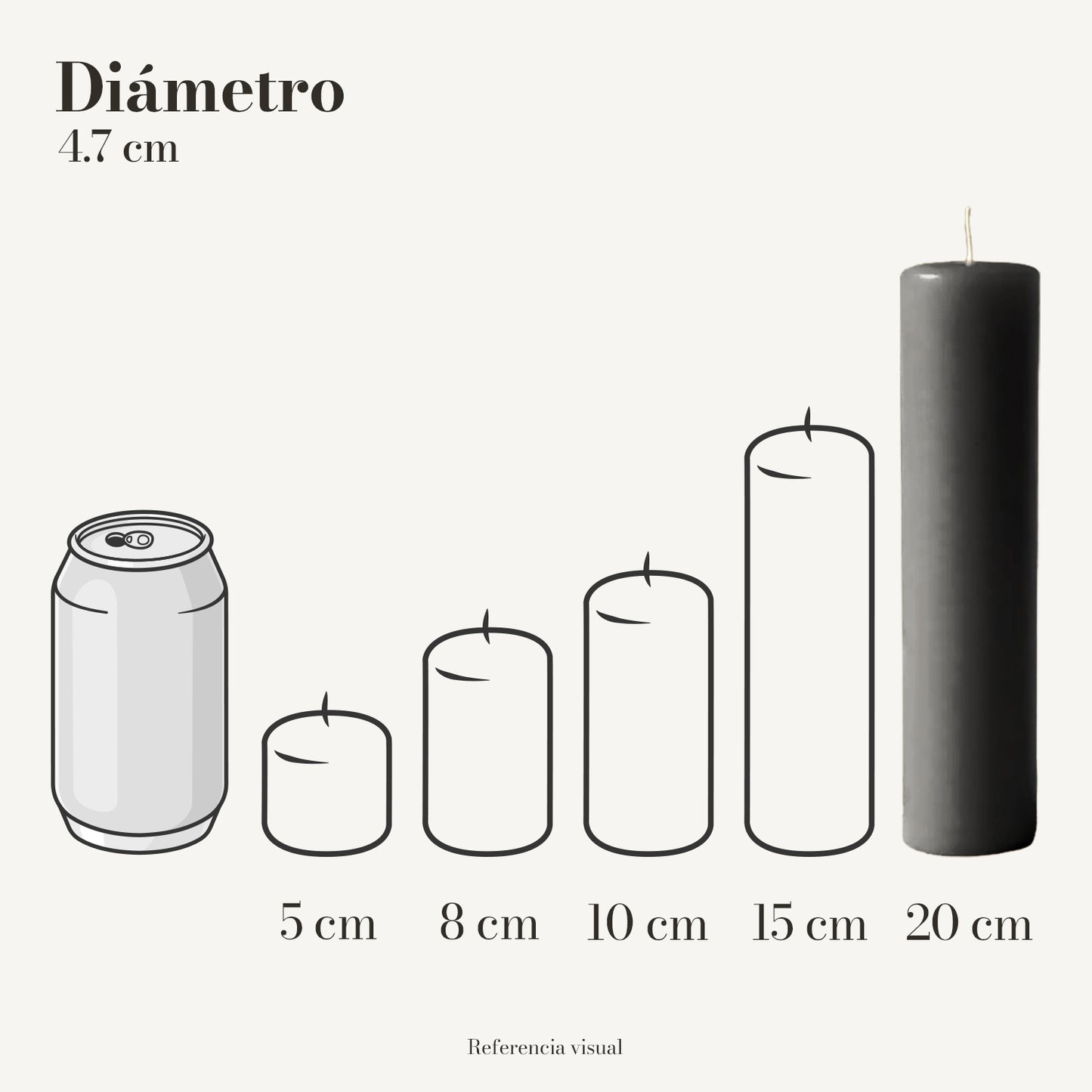 Cirio negro 4.7 cm diámetro - La Vela Amaltea