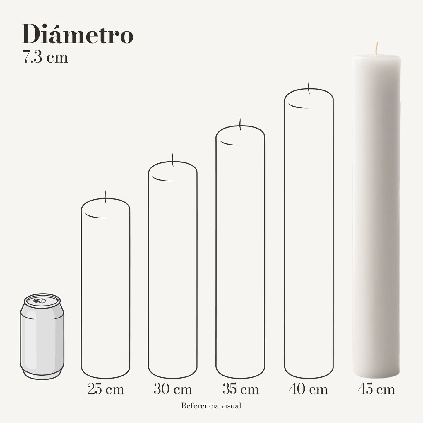 Cirio blanco 7.3 cm diámetro - La Vela Amaltea