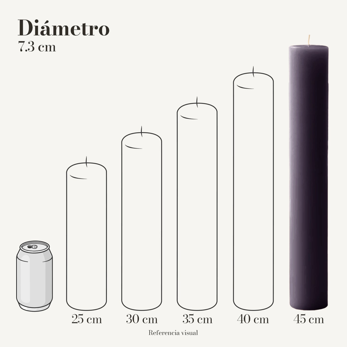 Cirio morado oscuro 7.3 cm diámetro - La Vela Amaltea