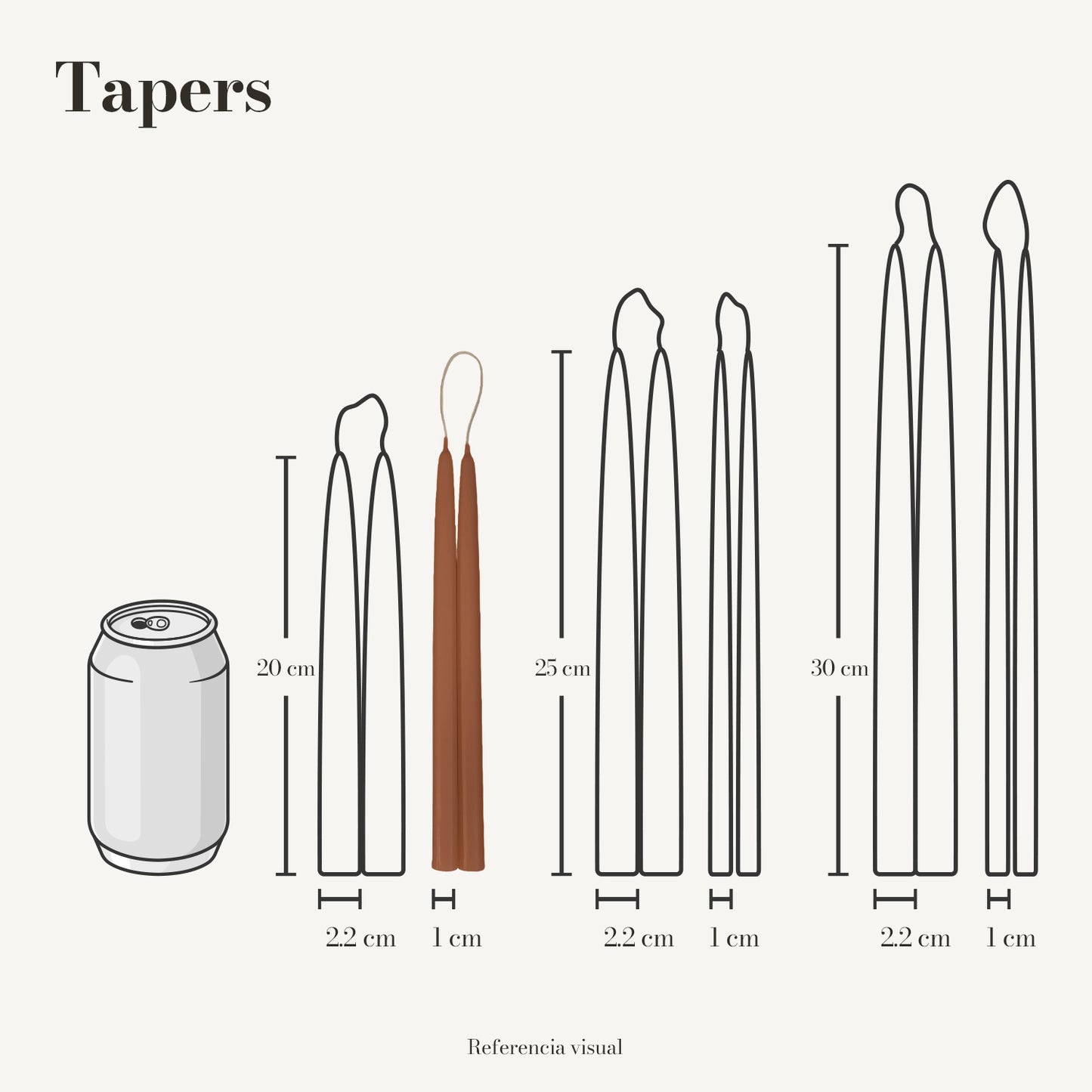 Tapers café claro - La Vela Amaltea