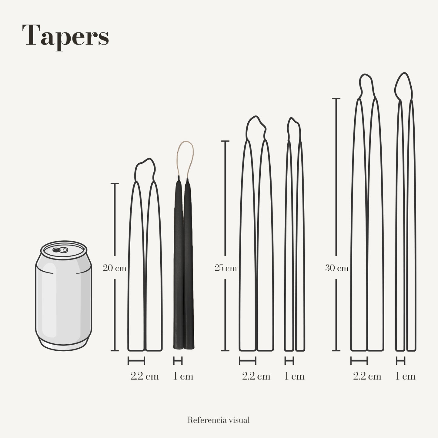 Tapers negro - La Vela Amaltea