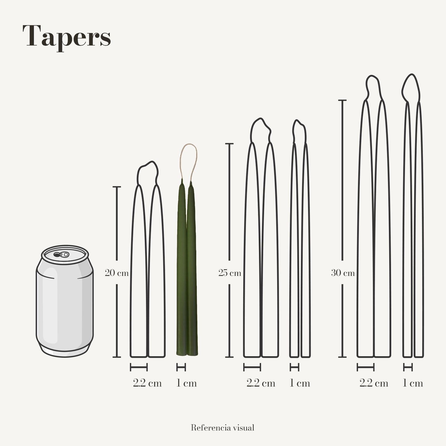 Tapers verde pino - La Vela Amaltea