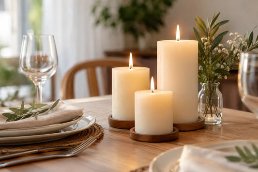Velas anti goteo para cenas y espacios cuidados
