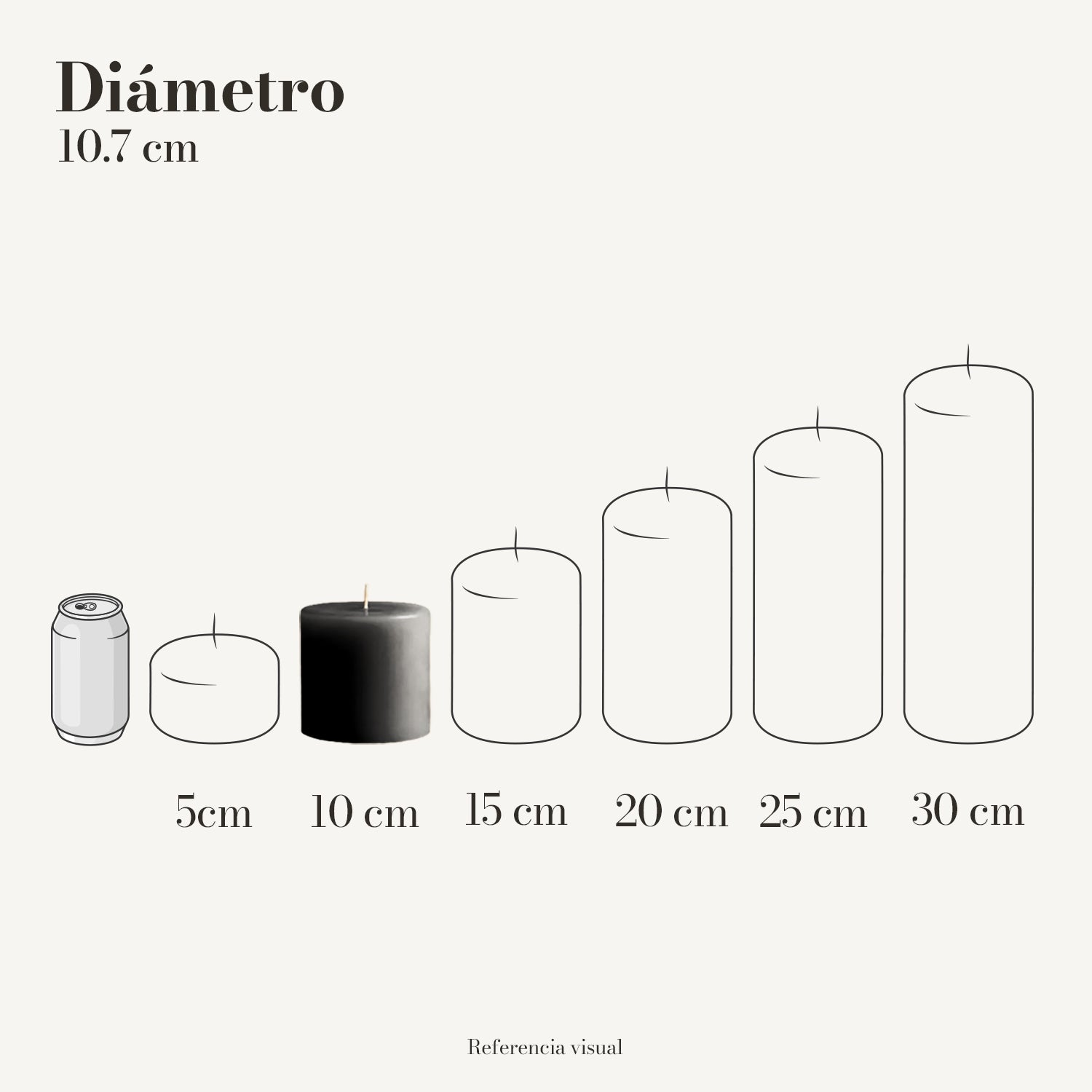Cirio negro 10.7 cm diámetro - La Vela Amaltea