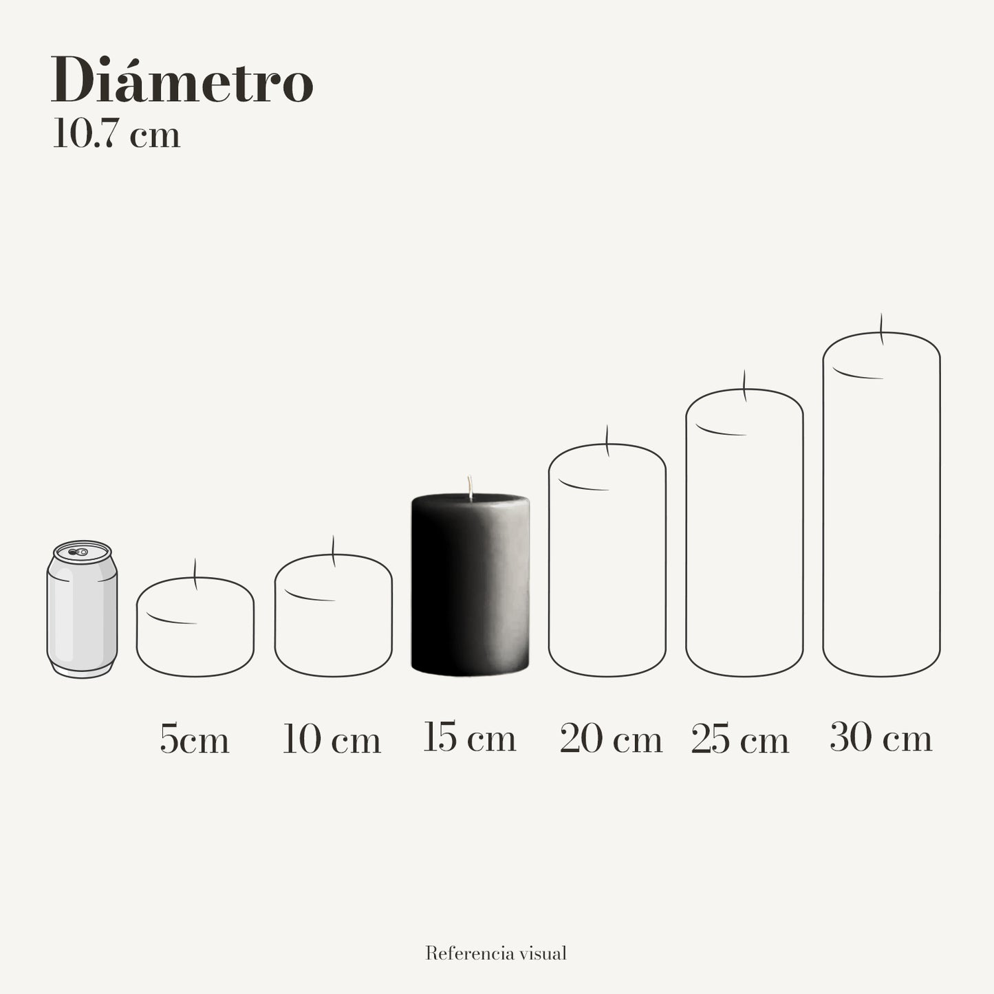 Cirio negro 10.7 cm diámetro - La Vela Amaltea