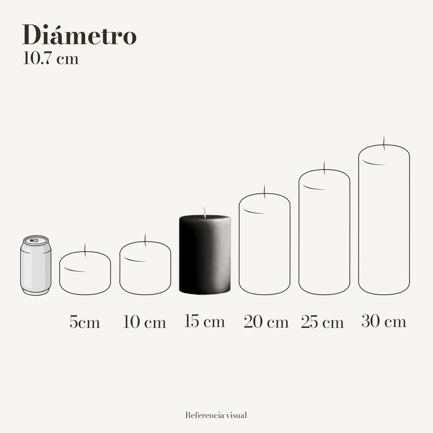 Cirio negro 10.7 cm diámetro - La Vela Amaltea