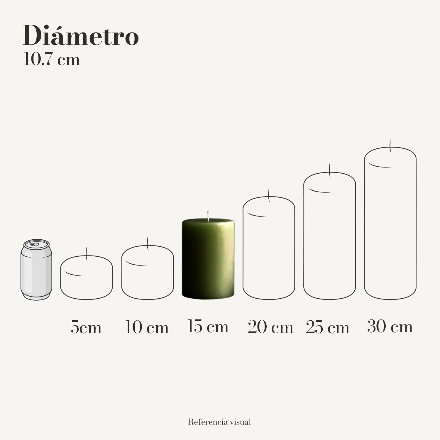 Cirio verde pino 10.7 cm diámetro - La Vela Amaltea