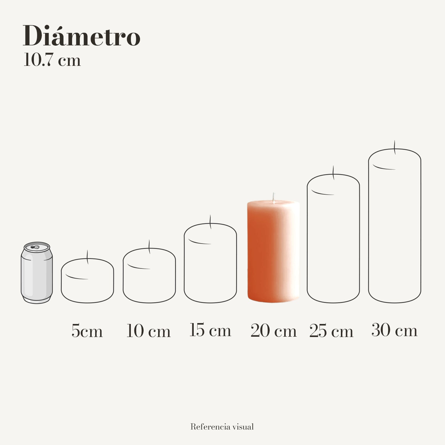 Cirio melón 10.7 cm diámetro - La Vela Amaltea