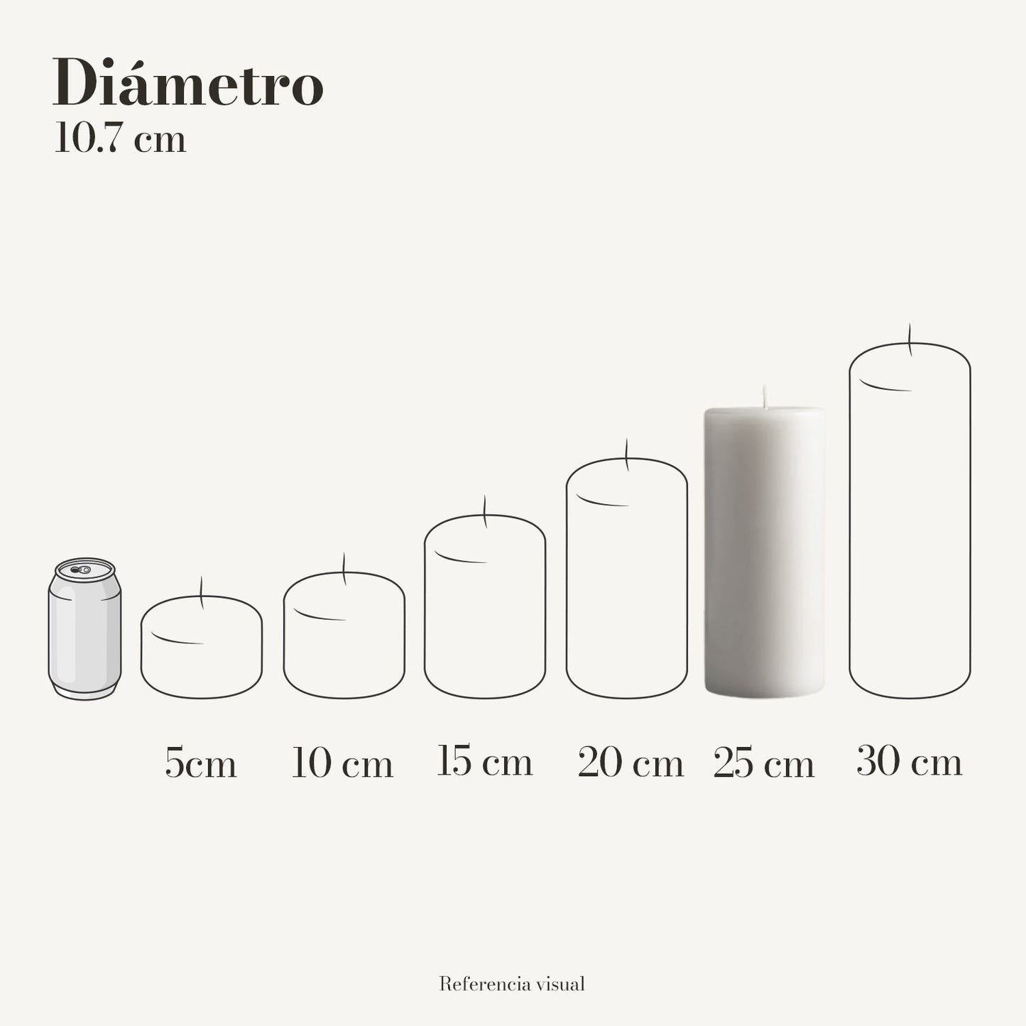 Cirio Blanco 10.7 cm 25 cm