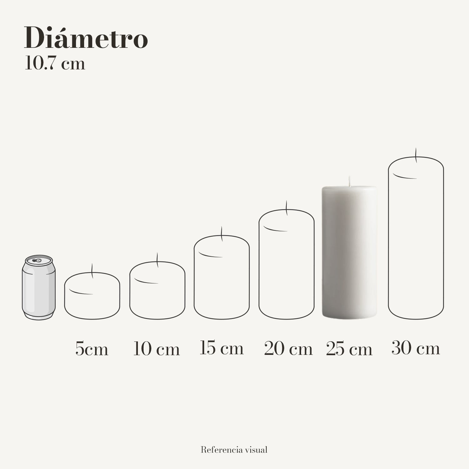 Cirio Blanco 10.7 cm 25 cm