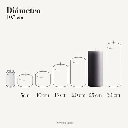 Cirio Gris 10.7 cm 25 cm