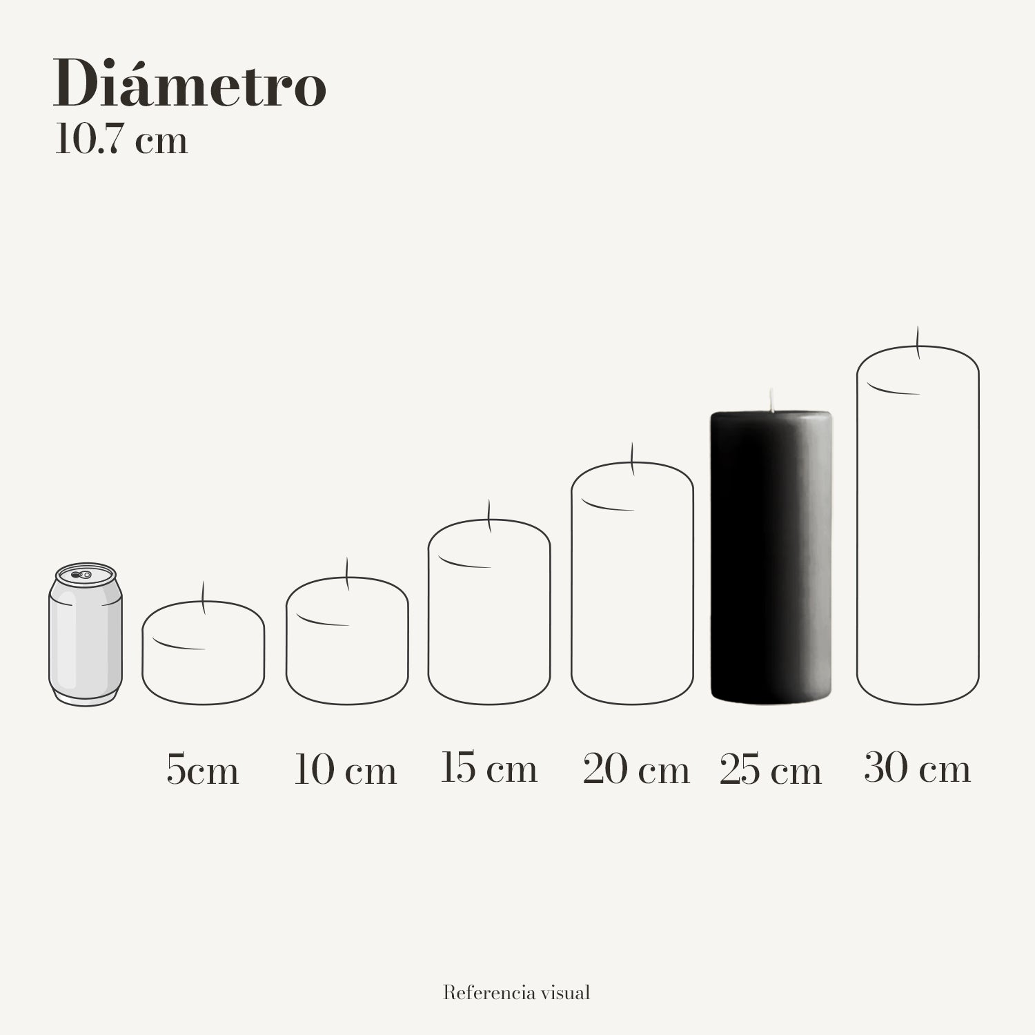 Cirio negro 10.7 cm diámetro - La Vela Amaltea
