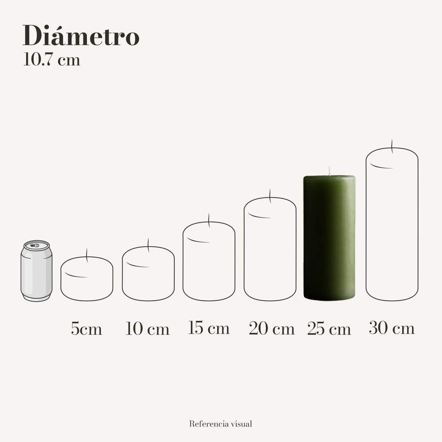 Cirio verde pino 10.7 cm diámetro - La Vela Amaltea