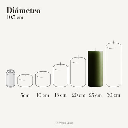 Cirio verde pino 10.7 cm diámetro - La Vela Amaltea