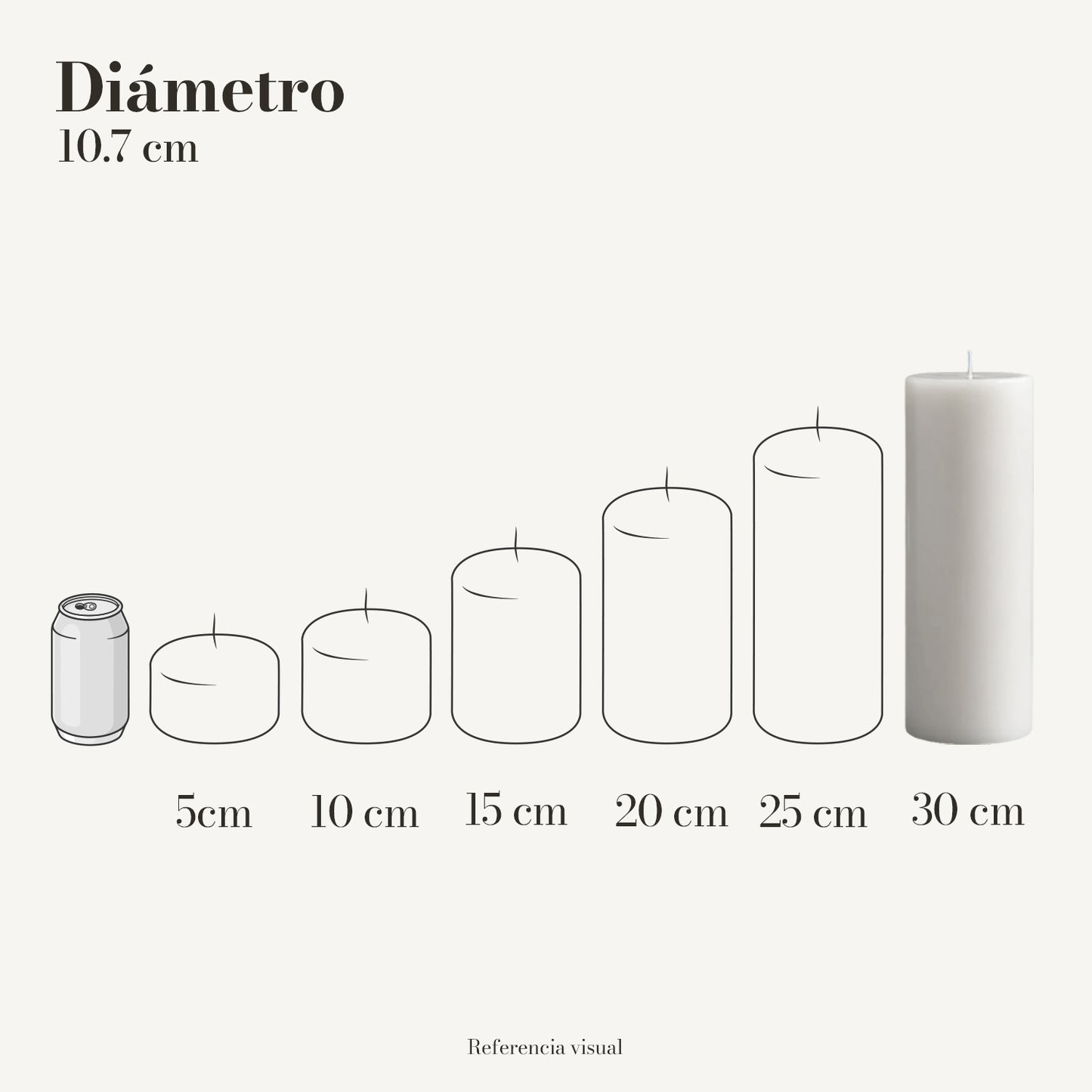Cirio blanco 10.7 cm diámetro - La Vela Amaltea