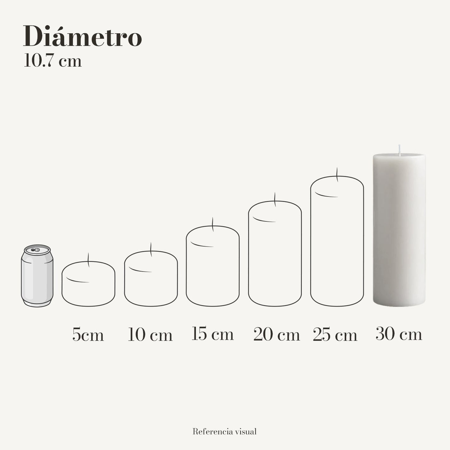 Cirio Blanco 10.7 cm 30 cm