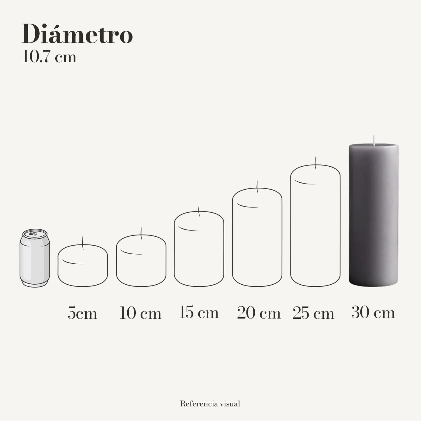 Cirio gris 10.7 cm diámetro - La Vela Amaltea