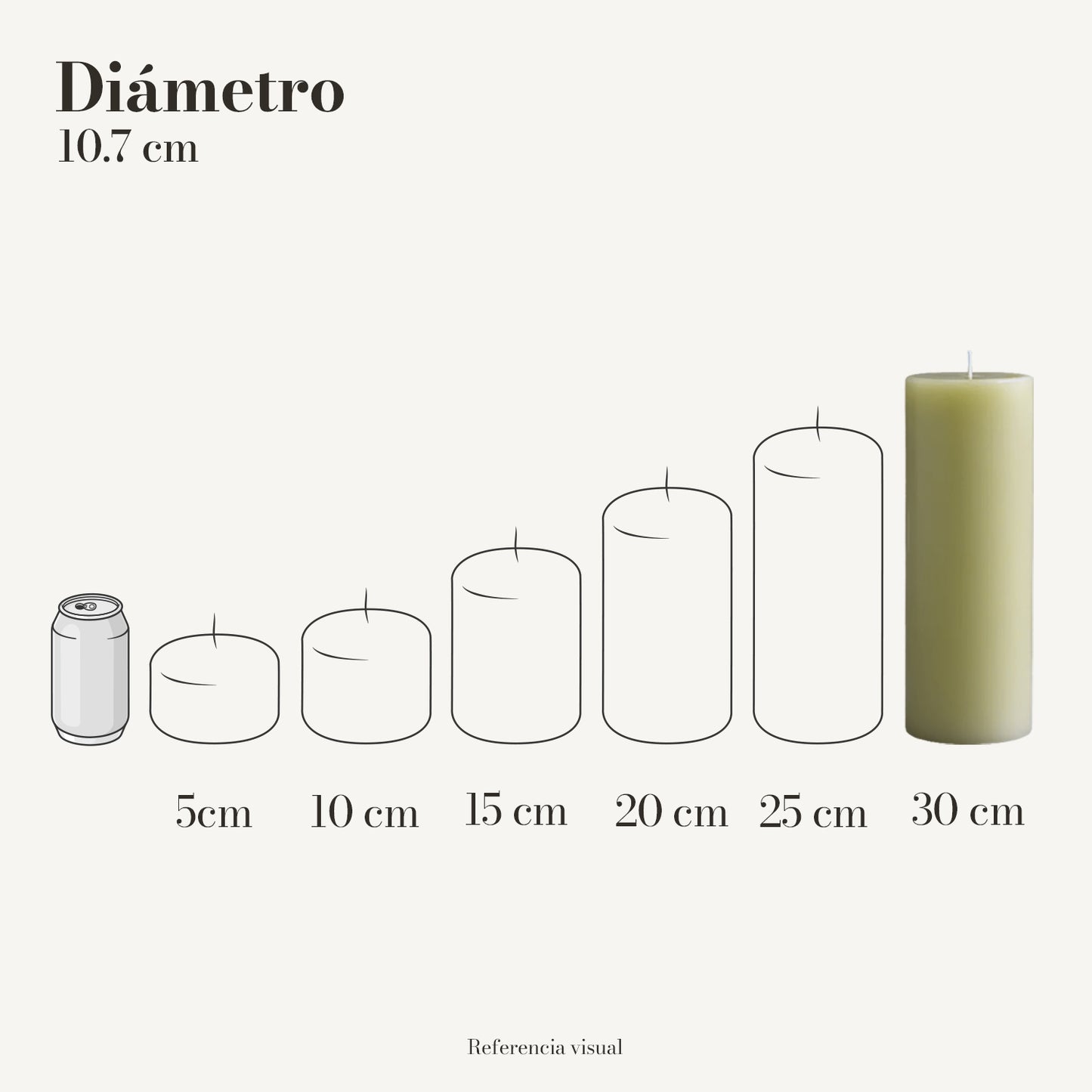 Cirio verde limón 10.7 cm diámetro - La Vela Amaltea