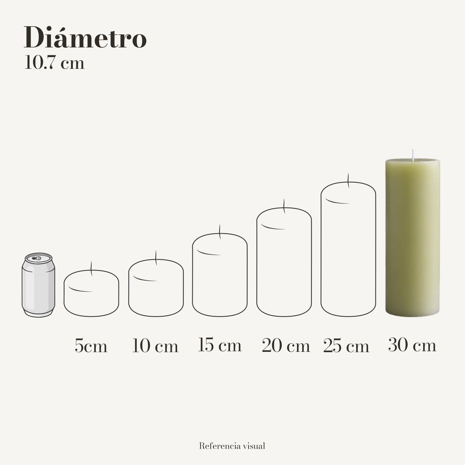 Cirio verde limón 10.7 cm diámetro - La Vela Amaltea
