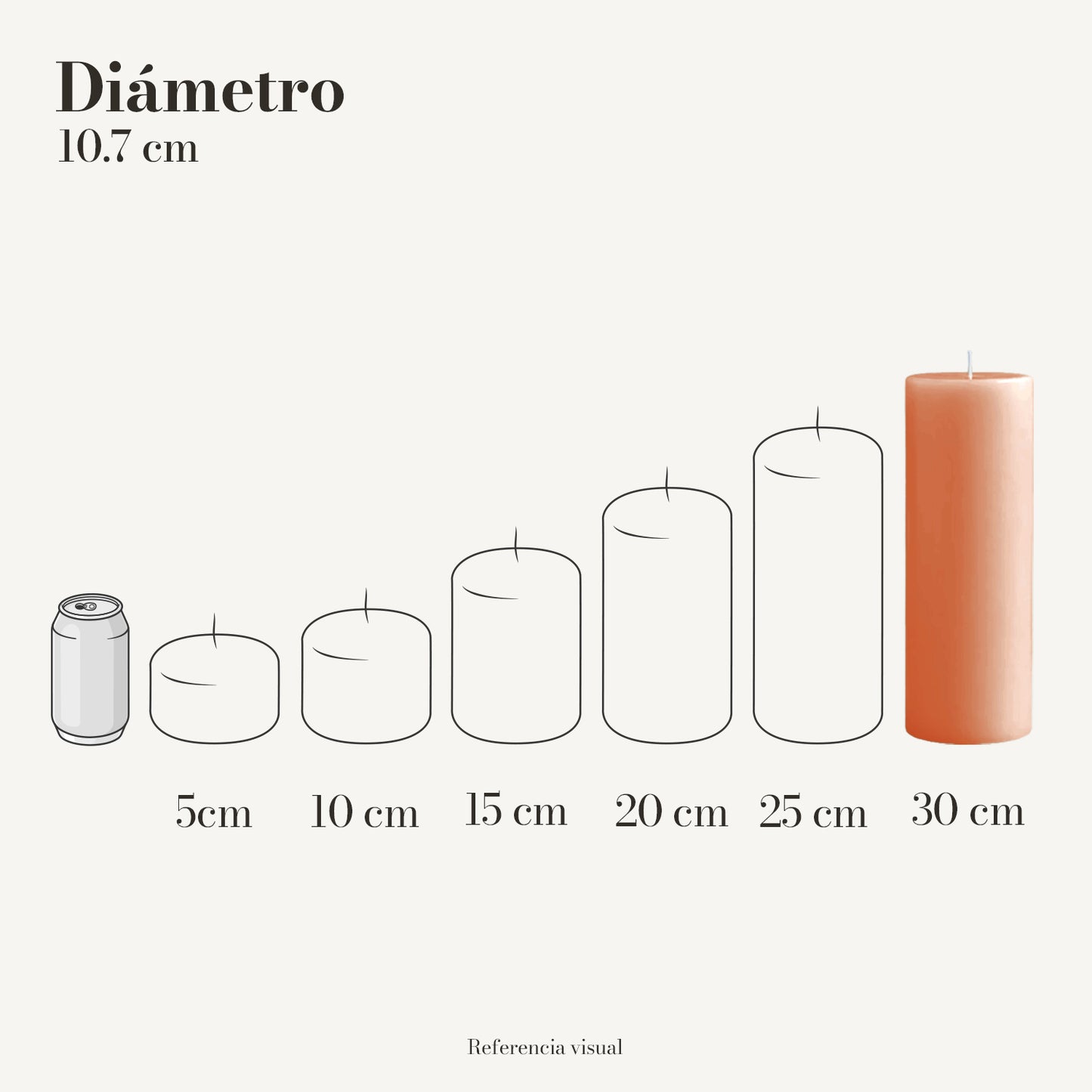 Cirio melón 10.7 cm diámetro - La Vela Amaltea