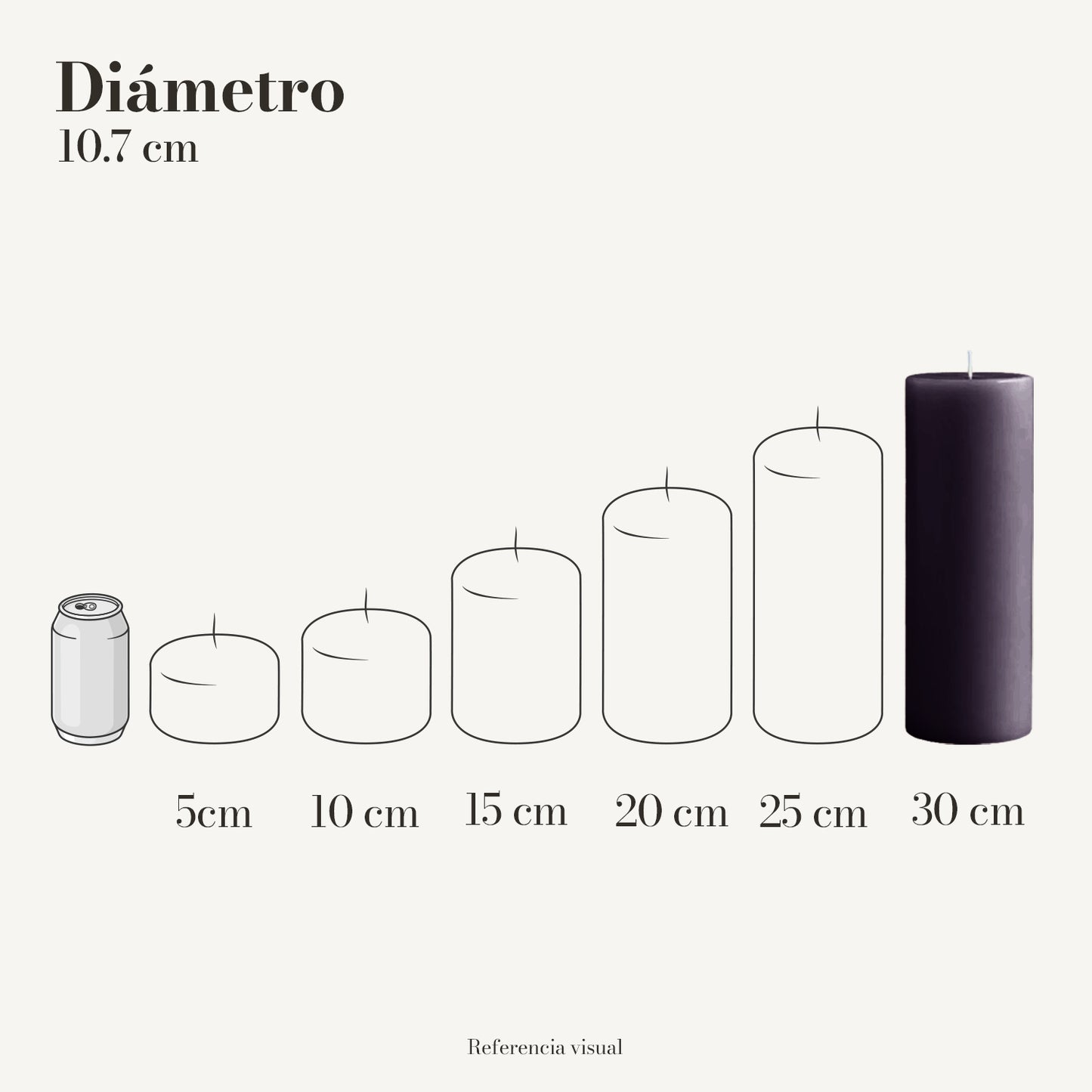 Cirio morado oscuro 10.7 cm diámetro - La Vela Amaltea