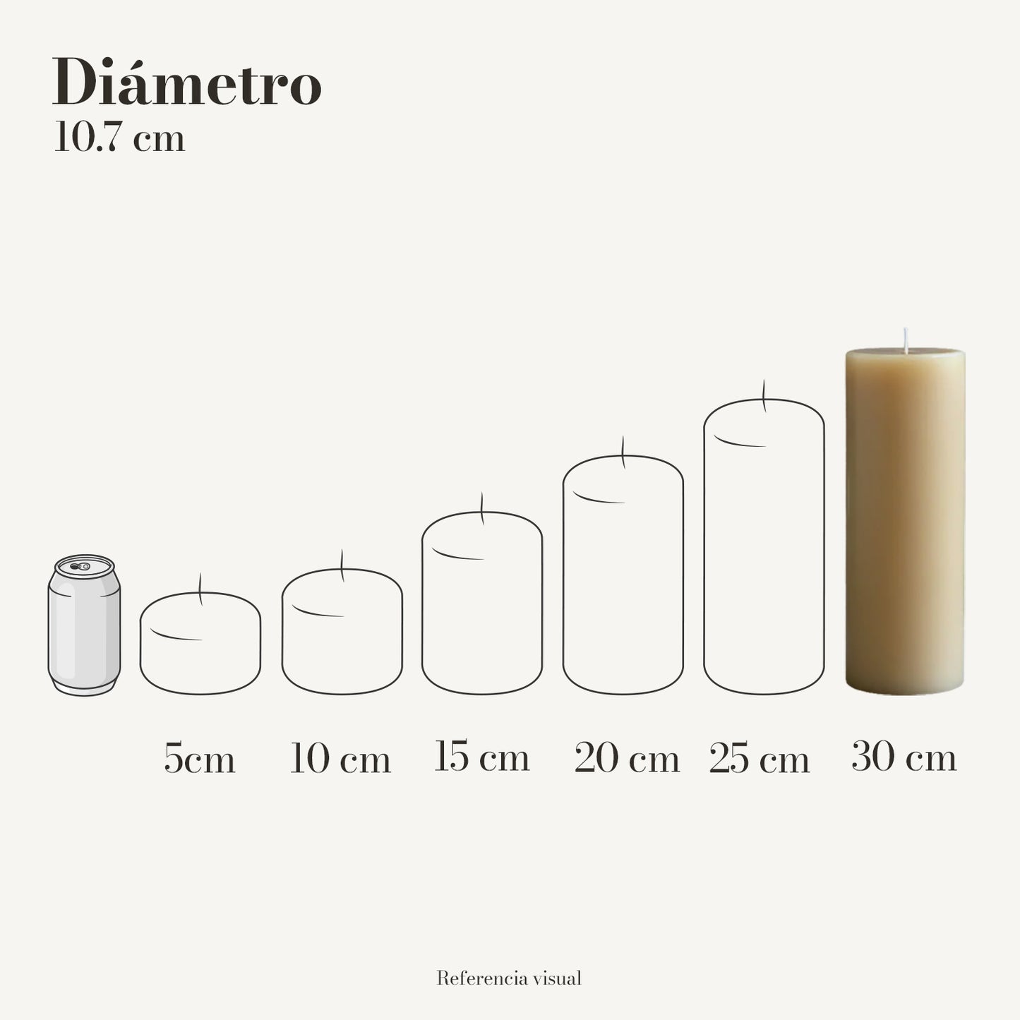 Cirio natural 10.7 cm diámetro - La Vela Amaltea