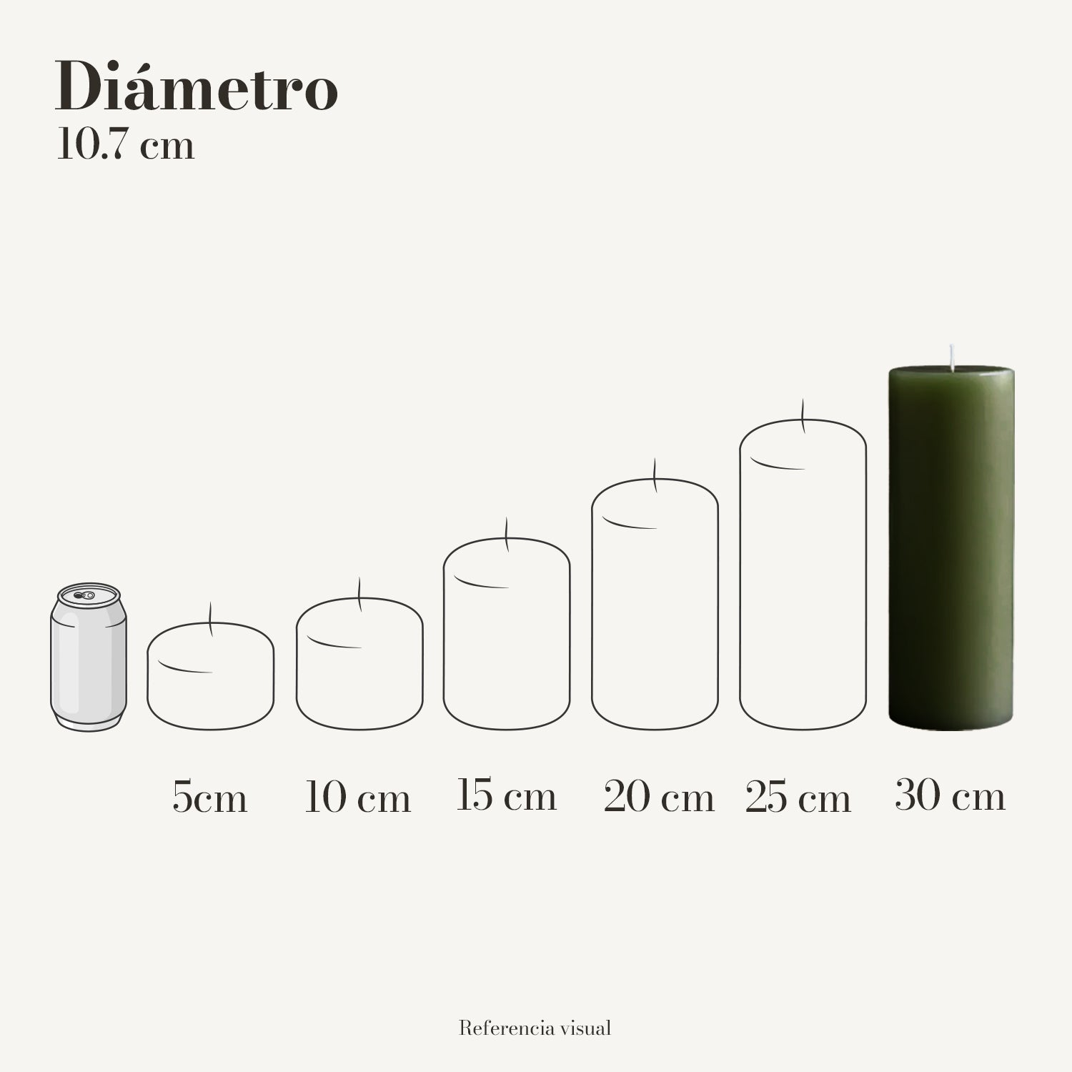 Cirio verde pino 10.7 cm diámetro - La Vela Amaltea