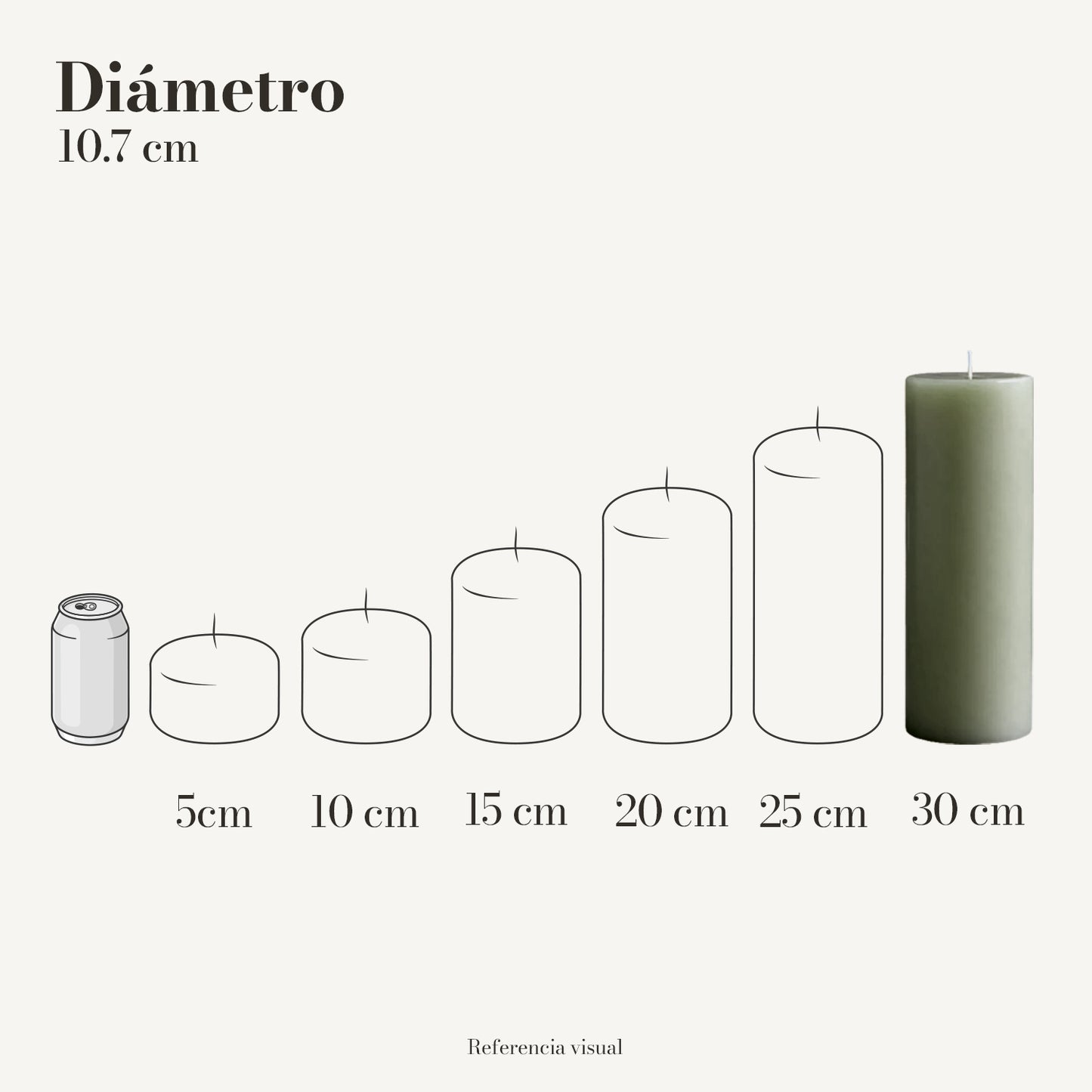 Cirio pistache 10.7 cm diámetro - La Vela Amaltea