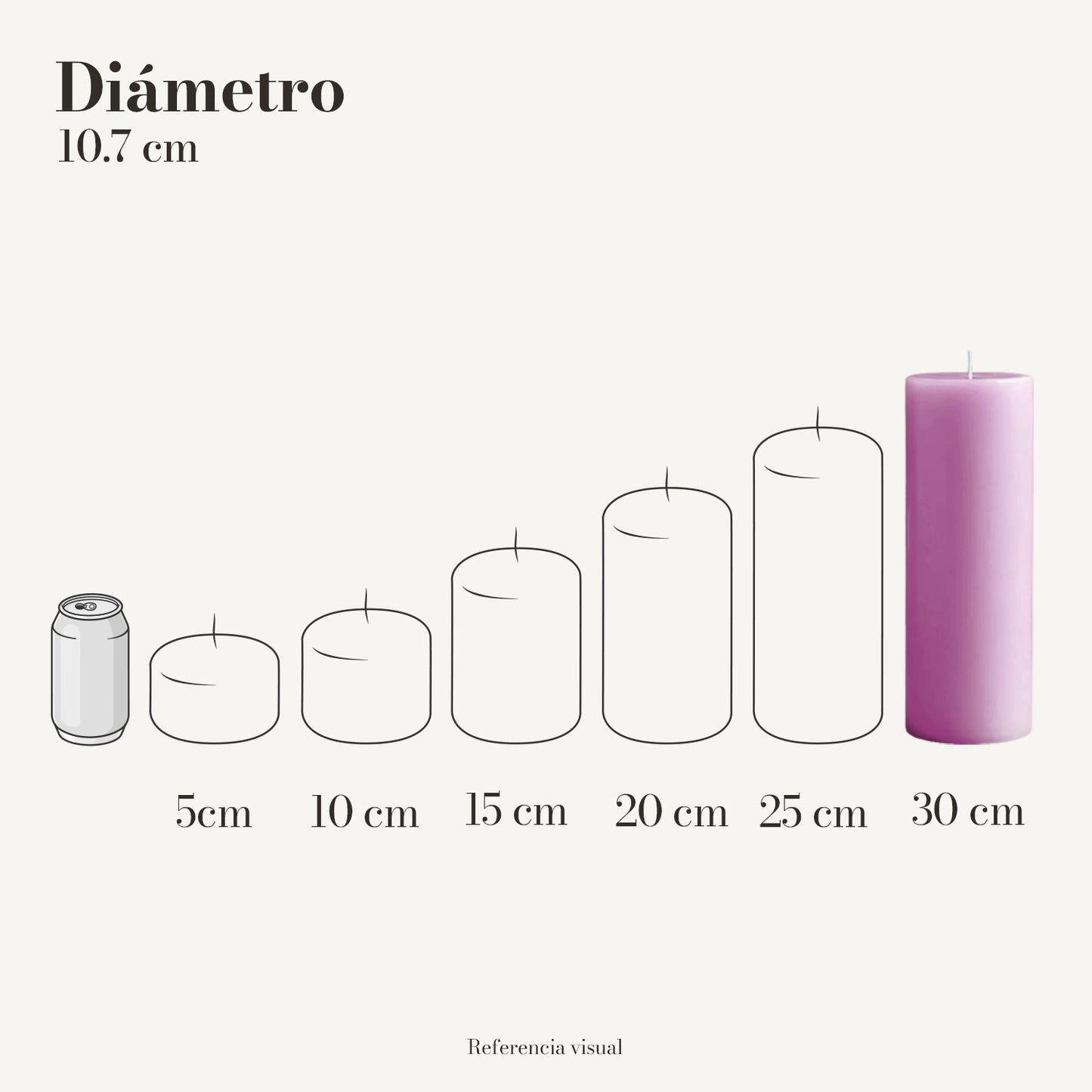 Cirio rosa mexicano 10.7 cm diámetro - La Vela Amaltea