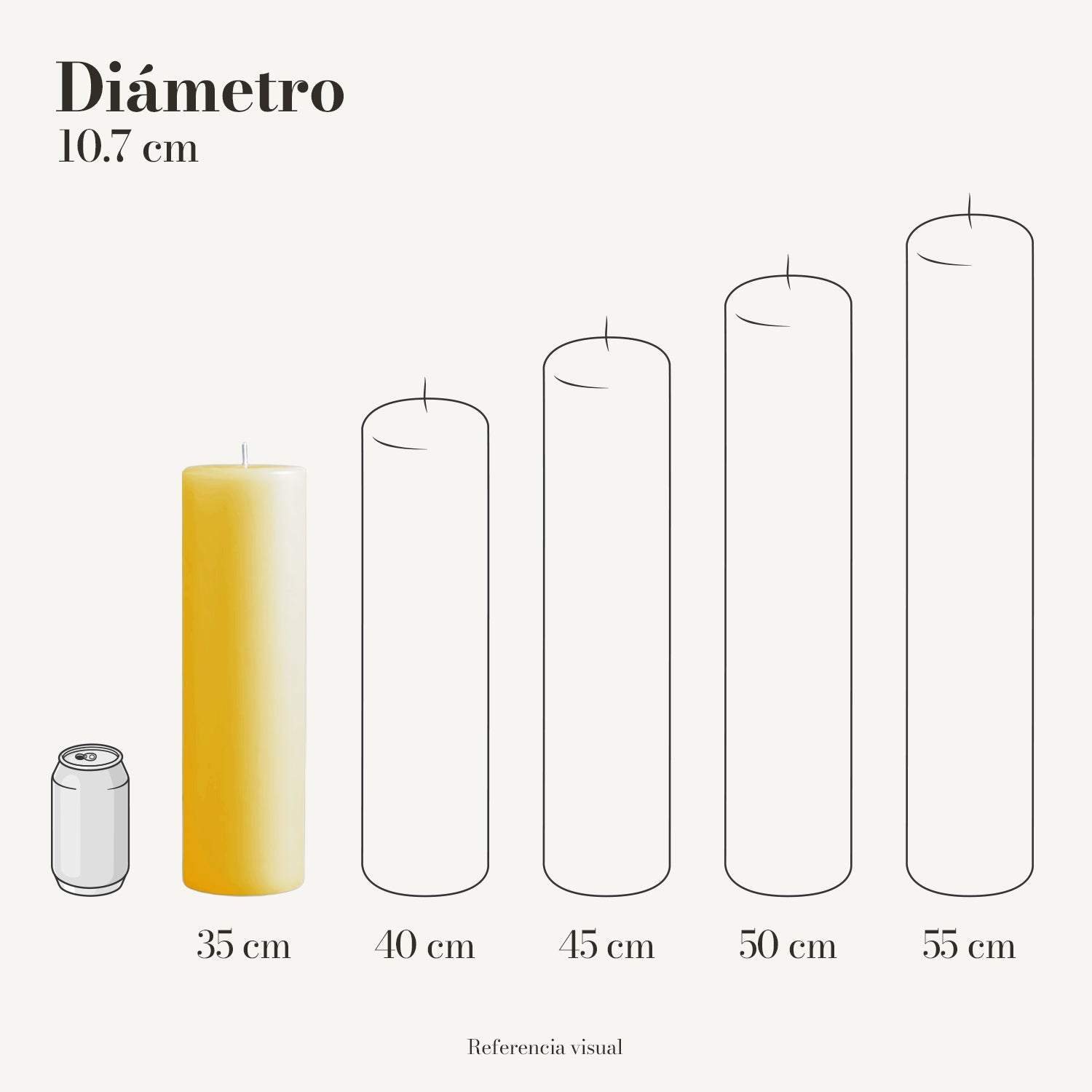 Cirio amarillo intenso 10.7 cm diámetro - La Vela Amaltea