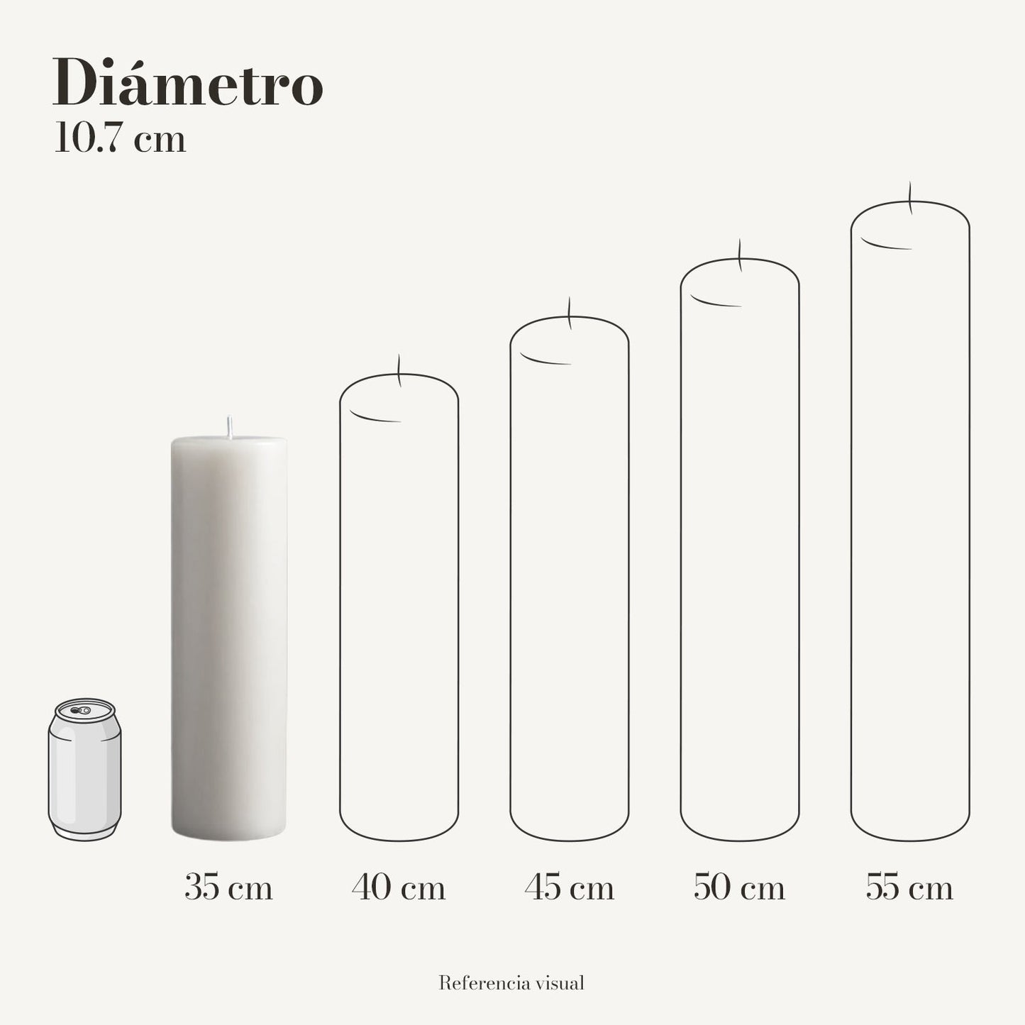 Cirio Blanco 10.7 cm 35 cm