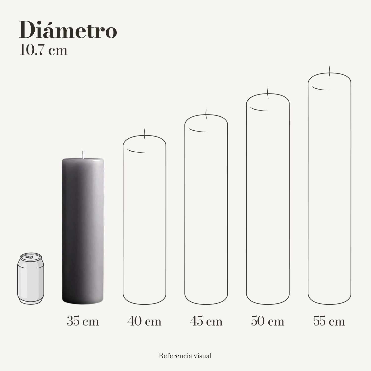 Cirio gris 10.7 cm diámetro - La Vela Amaltea