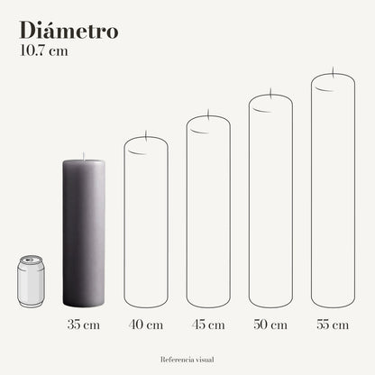Cirio Gris 10.7 cm 35 cm