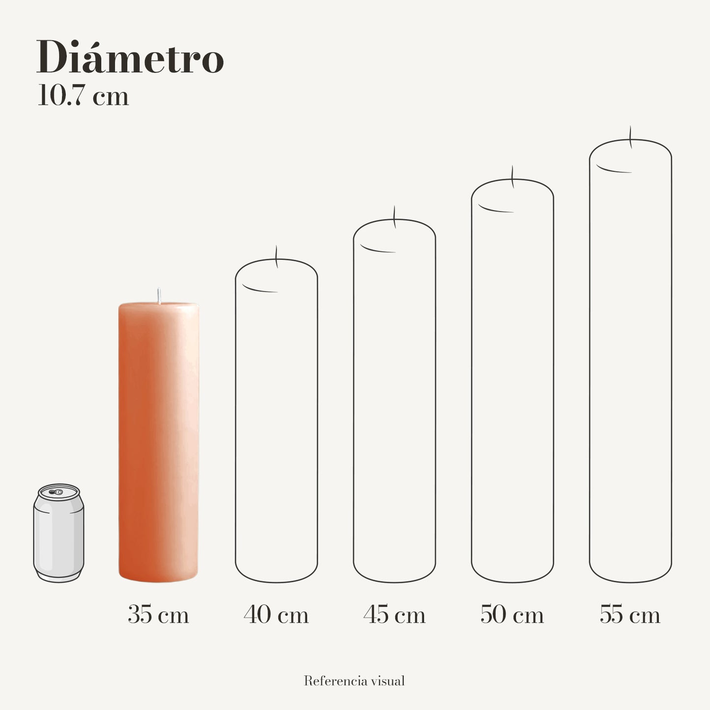 Cirio melón 10.7 cm diámetro - La Vela Amaltea