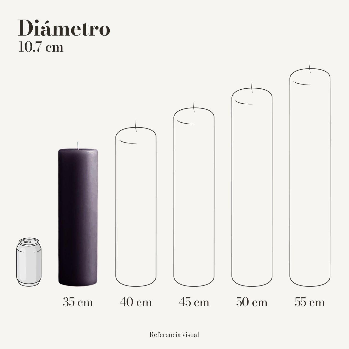 Cirio Morado Oscuro 10.7 cm 35 cm