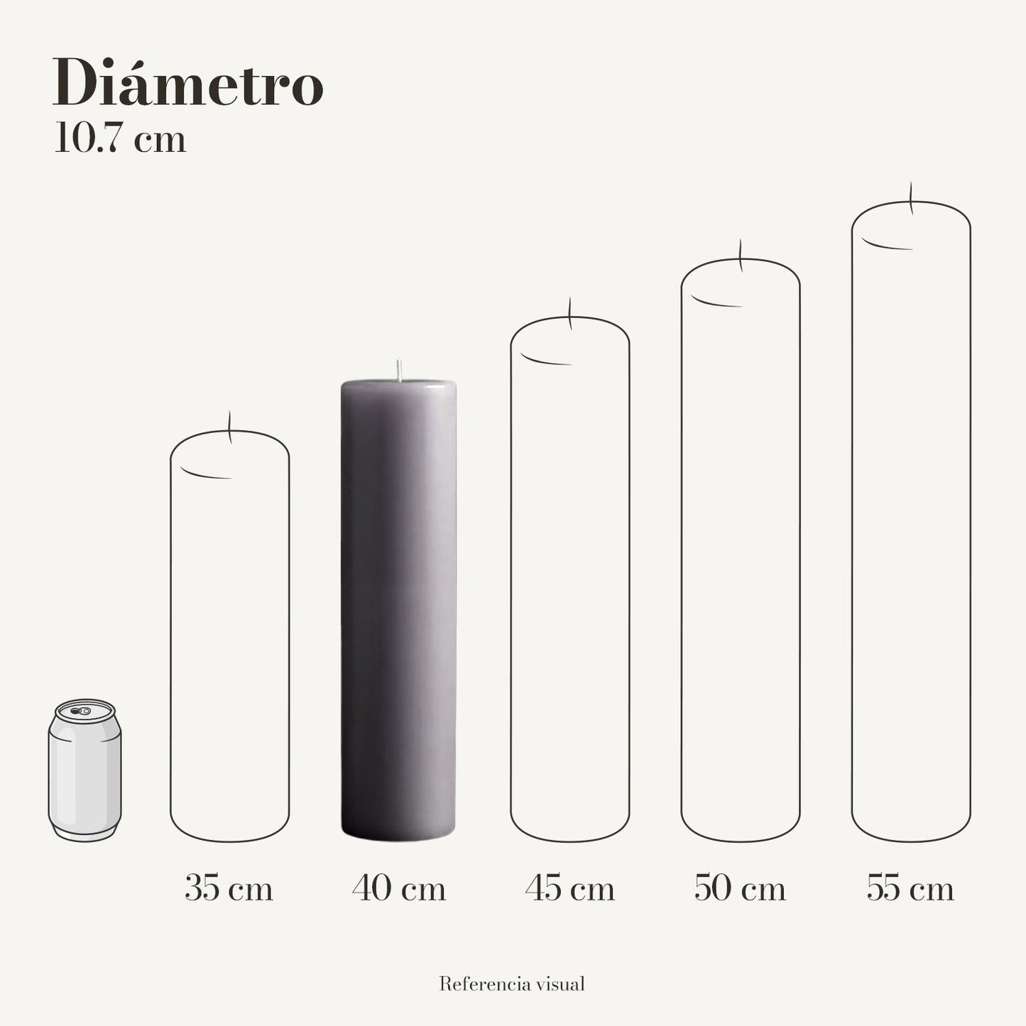 Cirio gris 10.7 cm diámetro - La Vela Amaltea