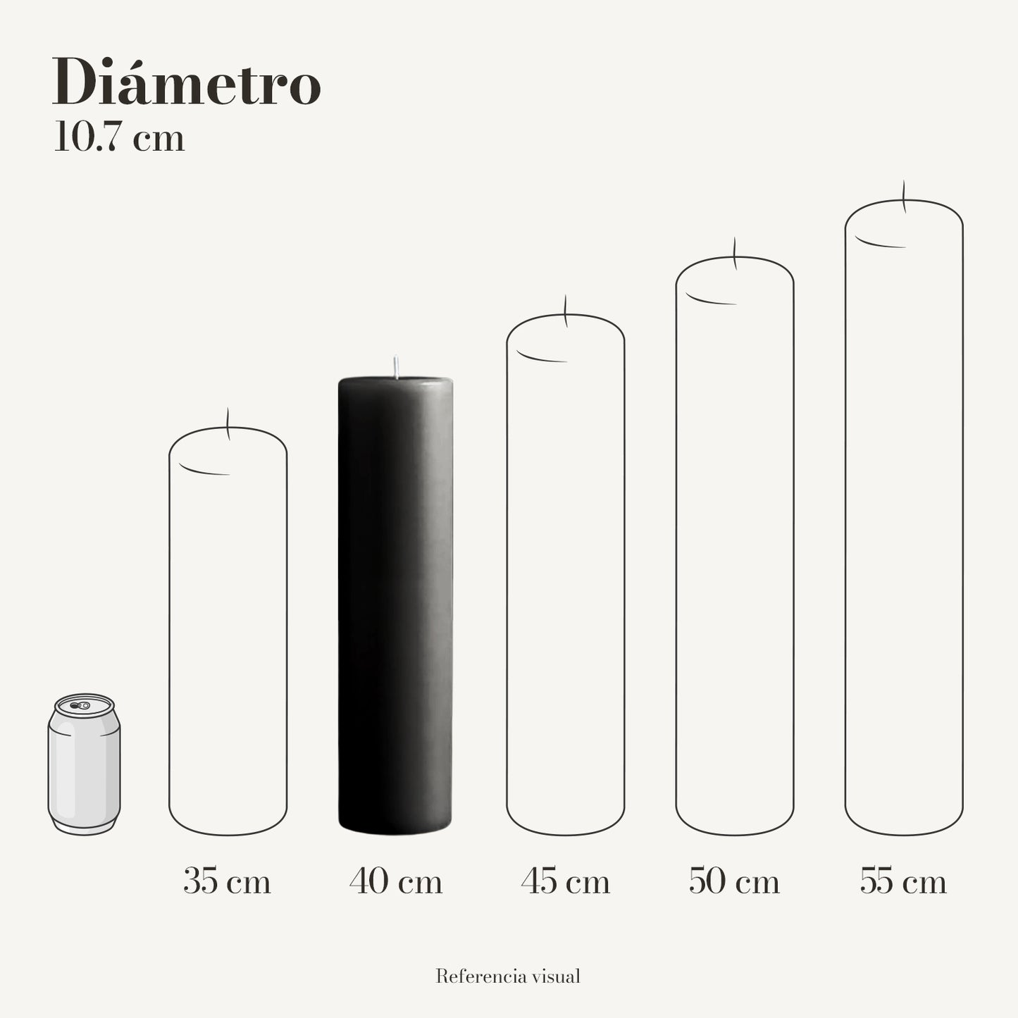 Cirio negro 10.7 cm diámetro - La Vela Amaltea