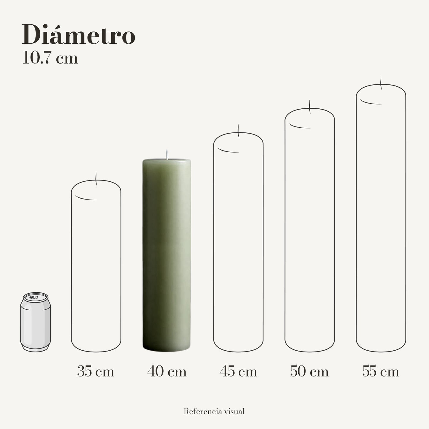 Cirio pistache 10.7 cm diámetro - La Vela Amaltea