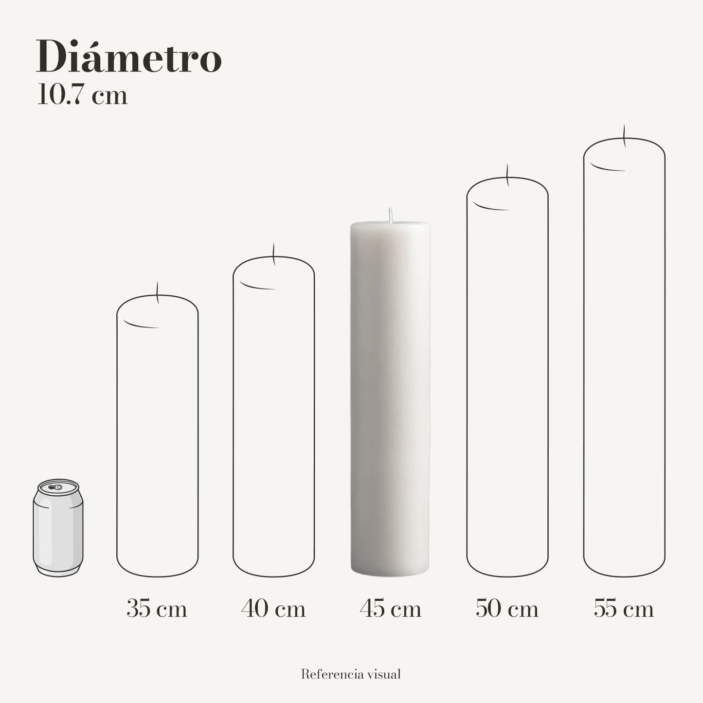 Cirio blanco 10.7 cm diámetro - La Vela Amaltea