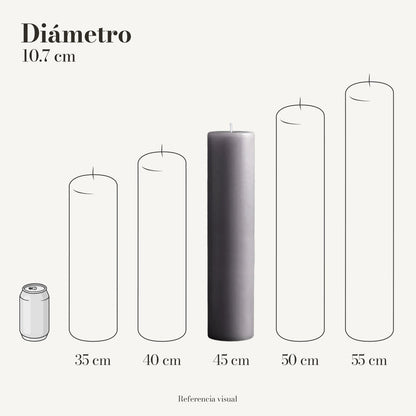 Cirio Gris 10.7 cm 45 cm